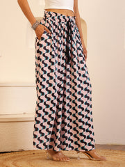 White Color Viscose Rayon Printed pant for women - SanskrutiHomes 