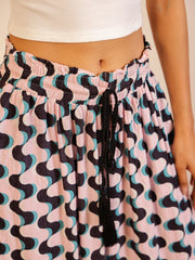 White Color Viscose Rayon Printed pant for women - SanskrutiHomes 