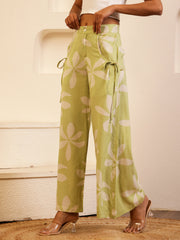 Green Floral Printed Lounge Pant for Women - SanskrutiHomes 