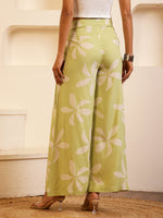 Green Floral Printed Lounge Pant for Women - SanskrutiHomes 