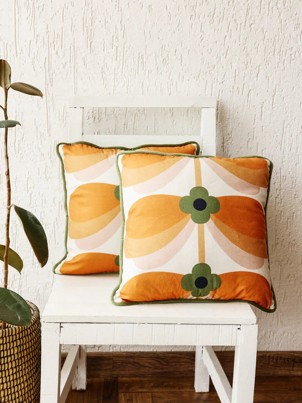 Velvet Floral Design Printed Cushion Cover - SanskrutiHomes 