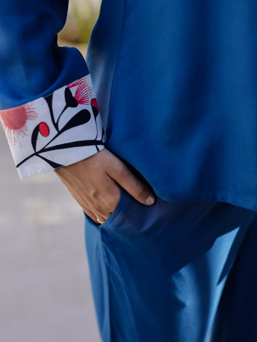 Blue Solid Night Suit Set - SanskrutiHomes 