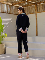 Black Solid Night Suit Set - SanskrutiHomes 