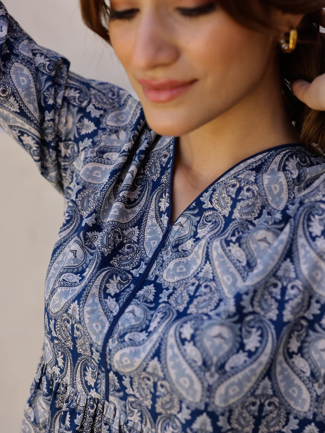 Indigo Printed Loungewear Set - SanskrutiHomes 