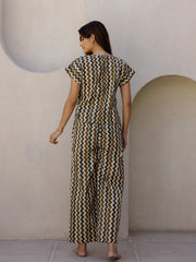 Beige Printed Loungewear Set - SanskrutiHomes 