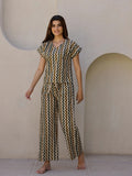 Beige Printed Loungewear Set - SanskrutiHomes 