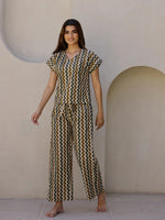 Beige Printed Loungewear Set - SanskrutiHomes 
