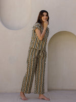 Beige Printed Loungewear Set - SanskrutiHomes 