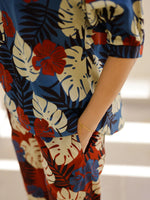 Blue leaves Printed Loungewear Set - SanskrutiHomes 