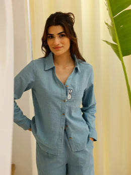 Sea Green Bunny Loungewear Set - SanskrutiHomes 