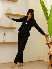 Black Bunny Loungewear Set - SanskrutiHomes 