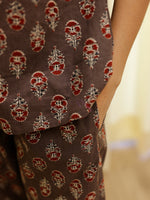 Brown Printed Loungewear Set - SanskrutiHomes 