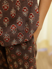 Brown Printed Loungewear Set - SanskrutiHomes 