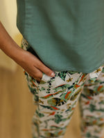 Green Solid & Printed Loungewear Set - SanskrutiHomes 