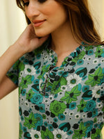 Floral Printed Pure Cotton Night Suit Set - SanskrutiHomes 