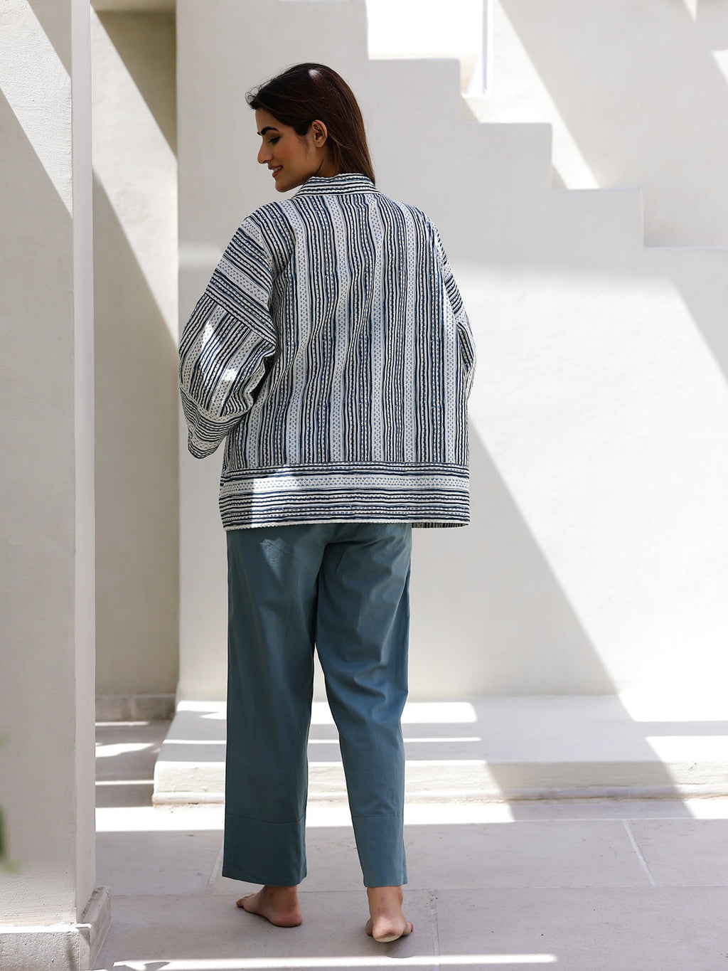 Teal 3 Piece Loungewear Set - SanskrutiHomes 