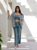 Teal 3 Piece Loungewear Set - SanskrutiHomes 