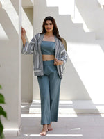 Teal 3 Piece Loungewear Set - SanskrutiHomes 