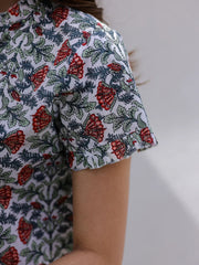 Floral Printed Pure Cotton Night Suit for Women - SanskrutiHomes 