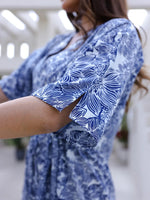 Blue Cotton Nightdress for Women - SanskrutiHomes 