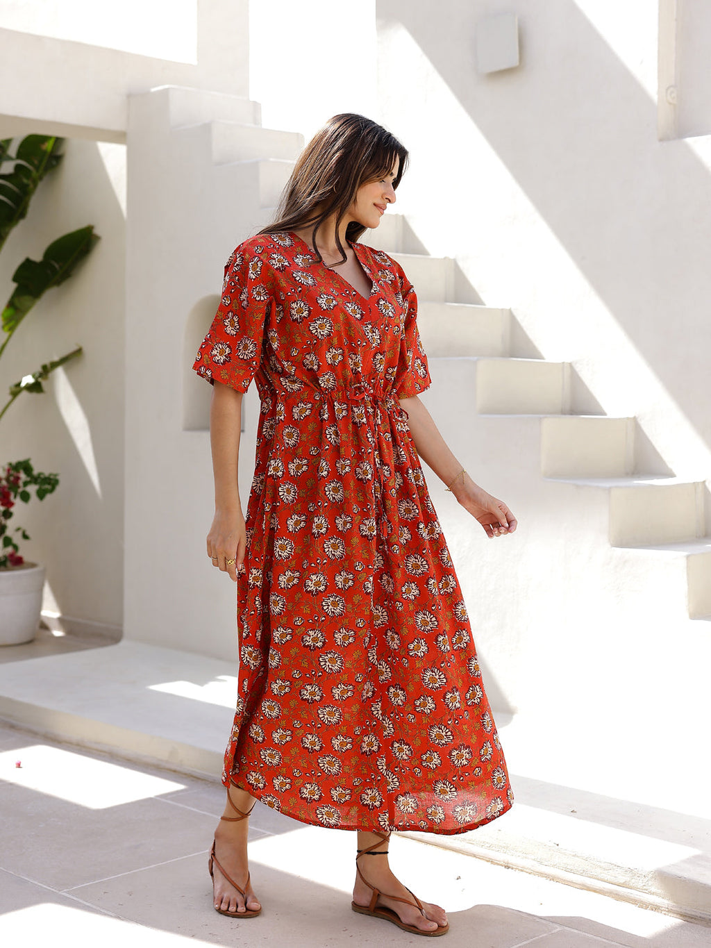 Printed Maxi Night dress - SanskrutiHomes 