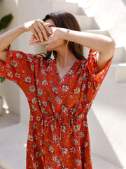 Printed Maxi Night dress - SanskrutiHomes 
