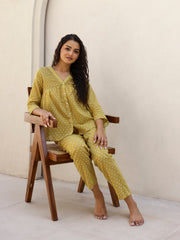 Mustard Printed Loungewear Set