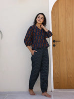 Printed Pure Cotton Night Suit - SanskrutiHomes 