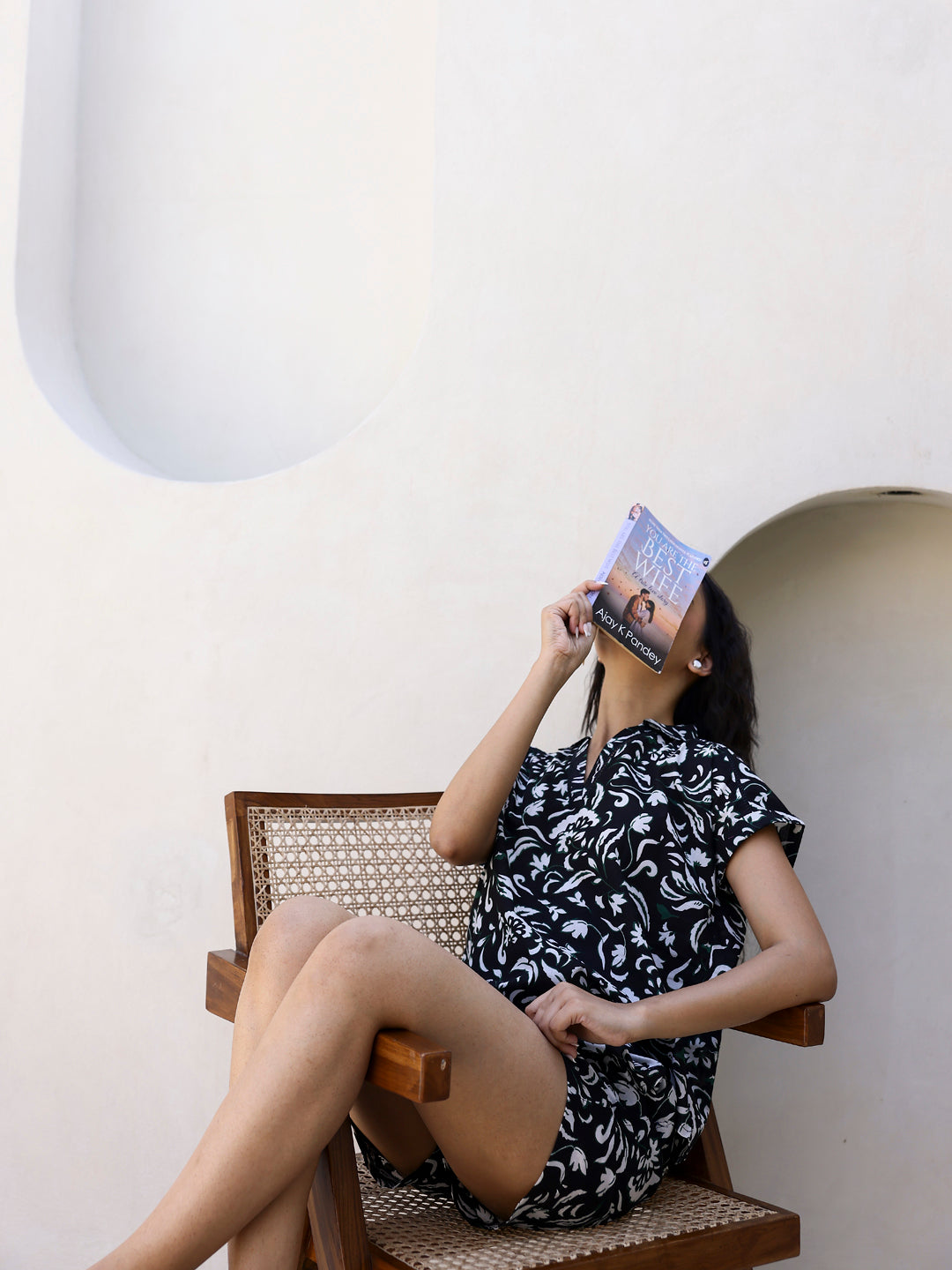 Black & White Cotton Shorts Night Wear Set - SanskrutiHomes 