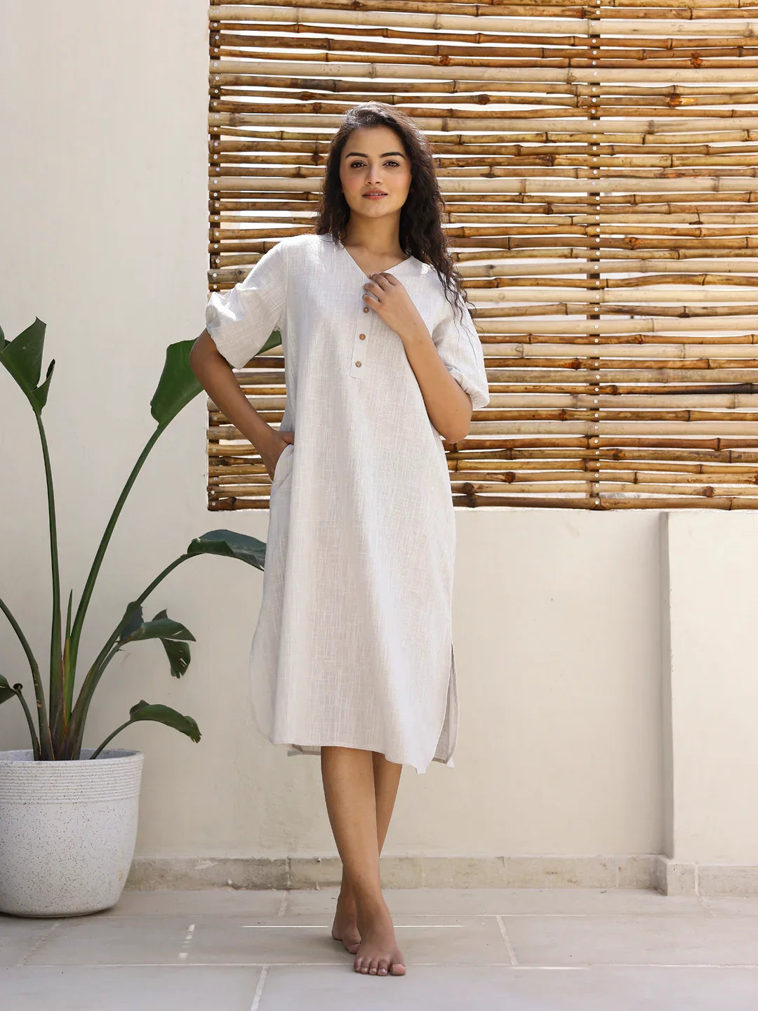 Cotton Night Dress - SanskrutiHomes 