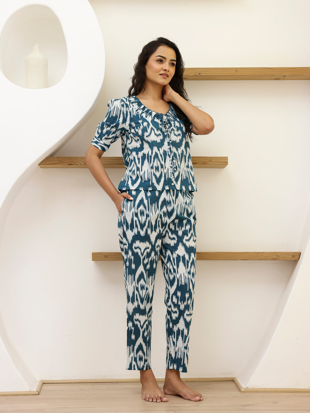 Teal Loungewear Set - SanskrutiHomes 