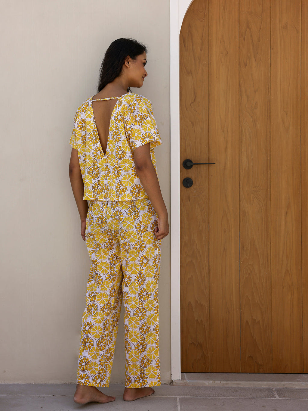 Yellow Lemon Loungewear Set - SanskrutiHomes 