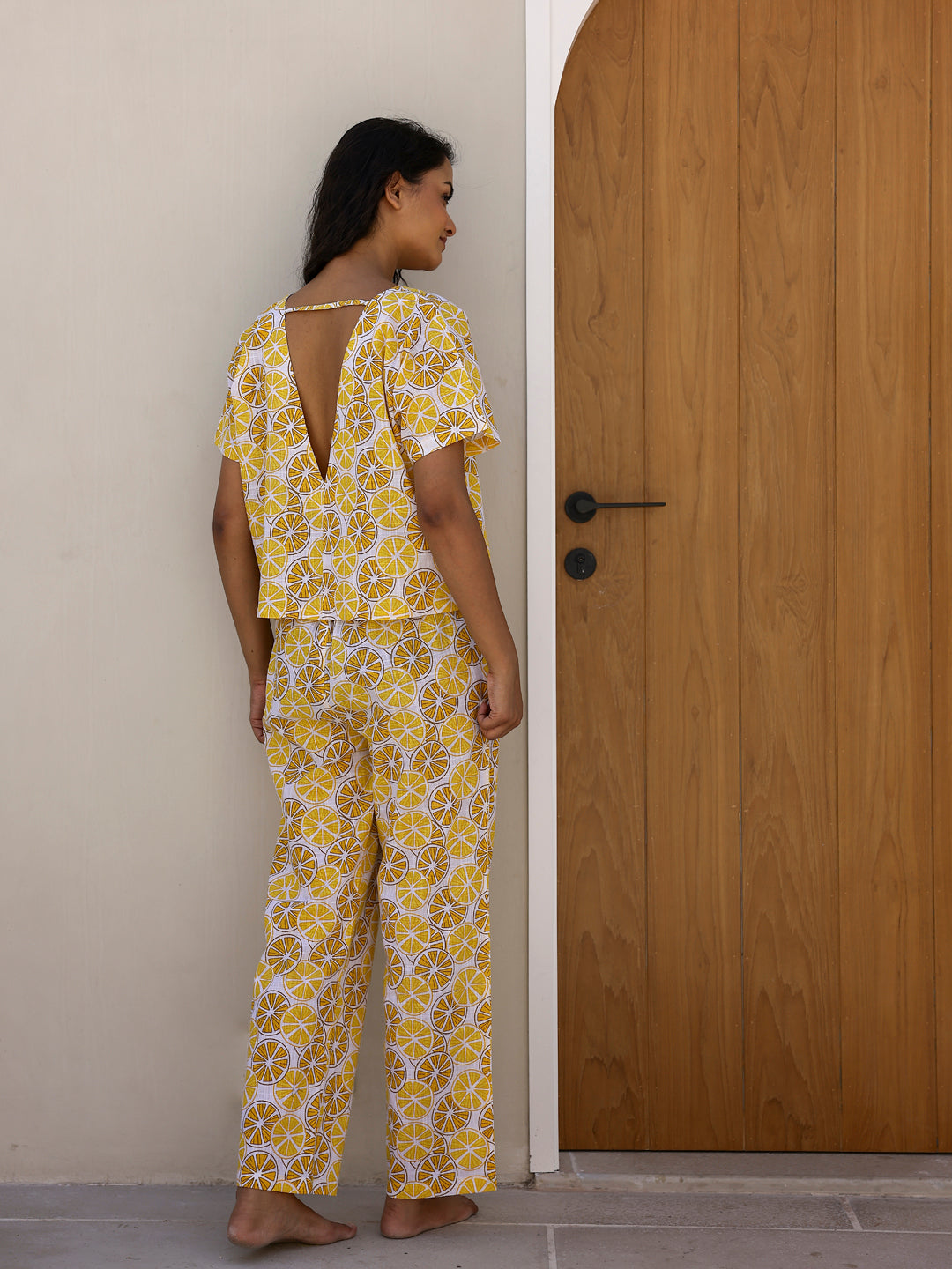 Yellow Lemon Loungewear Set - SanskrutiHomes 