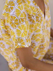 Yellow Lemon Loungewear Set - SanskrutiHomes 