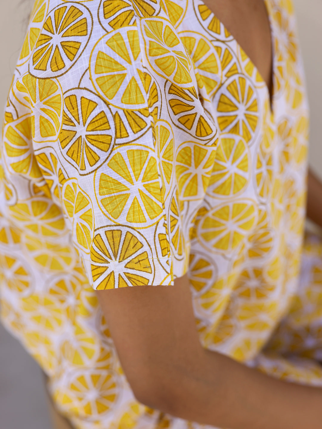 Yellow Lemon Loungewear Set - SanskrutiHomes 