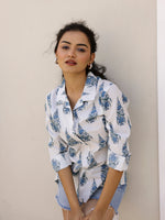 Pure Cotton Flower Printed Shirt for Women - SanskrutiHomes 