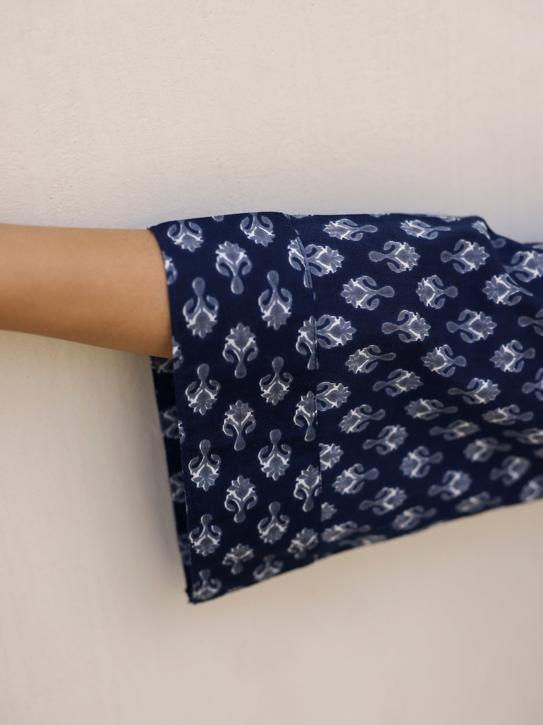 Pure Cotton Printed Blue top for Women - SanskrutiHomes 