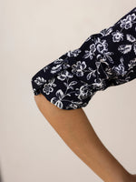 Pure Cotton Printed Black top for Women - SanskrutiHomes 