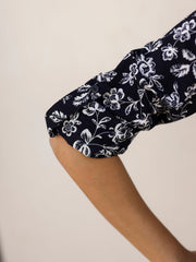 Pure Cotton Printed Black top for Women - SanskrutiHomes 