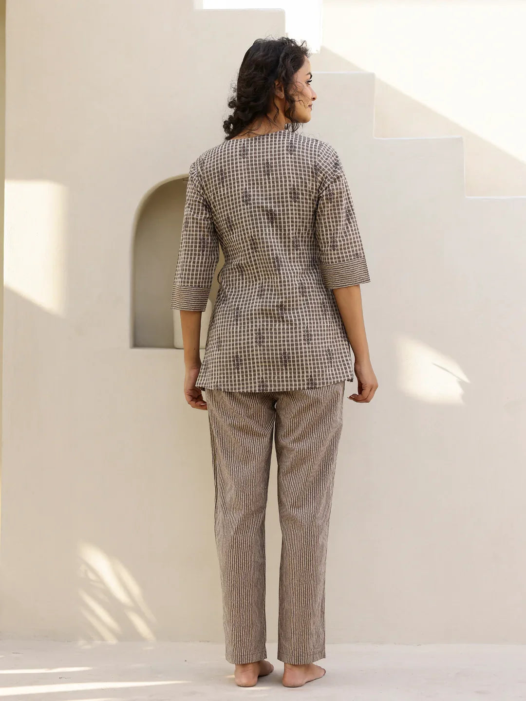 Printed Pure Cotton Night suit - SanskrutiHomes 