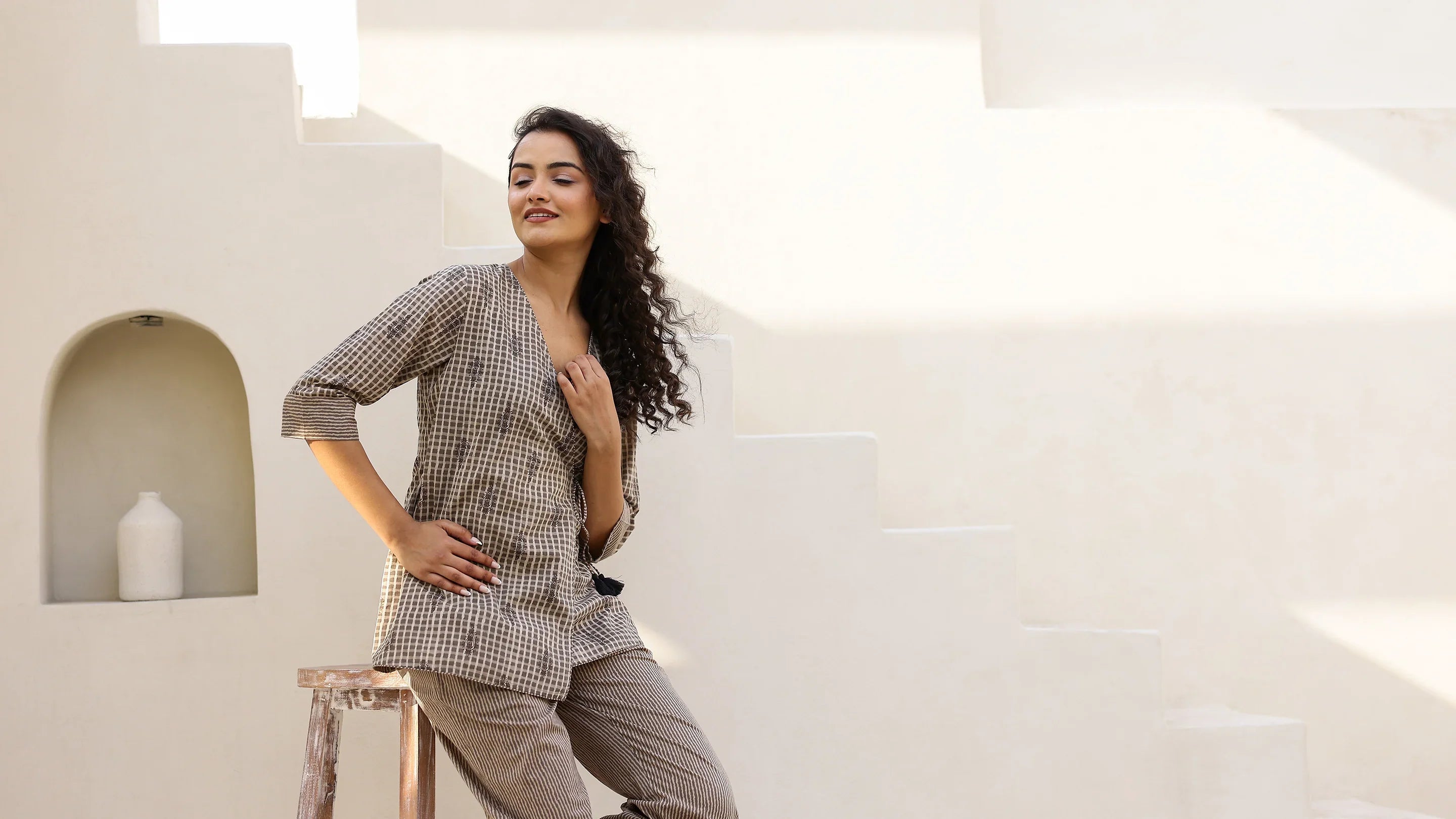 Printed Pure Cotton Night suit - SanskrutiHomes 