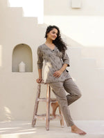 Printed Pure Cotton Night suit - SanskrutiHomes 