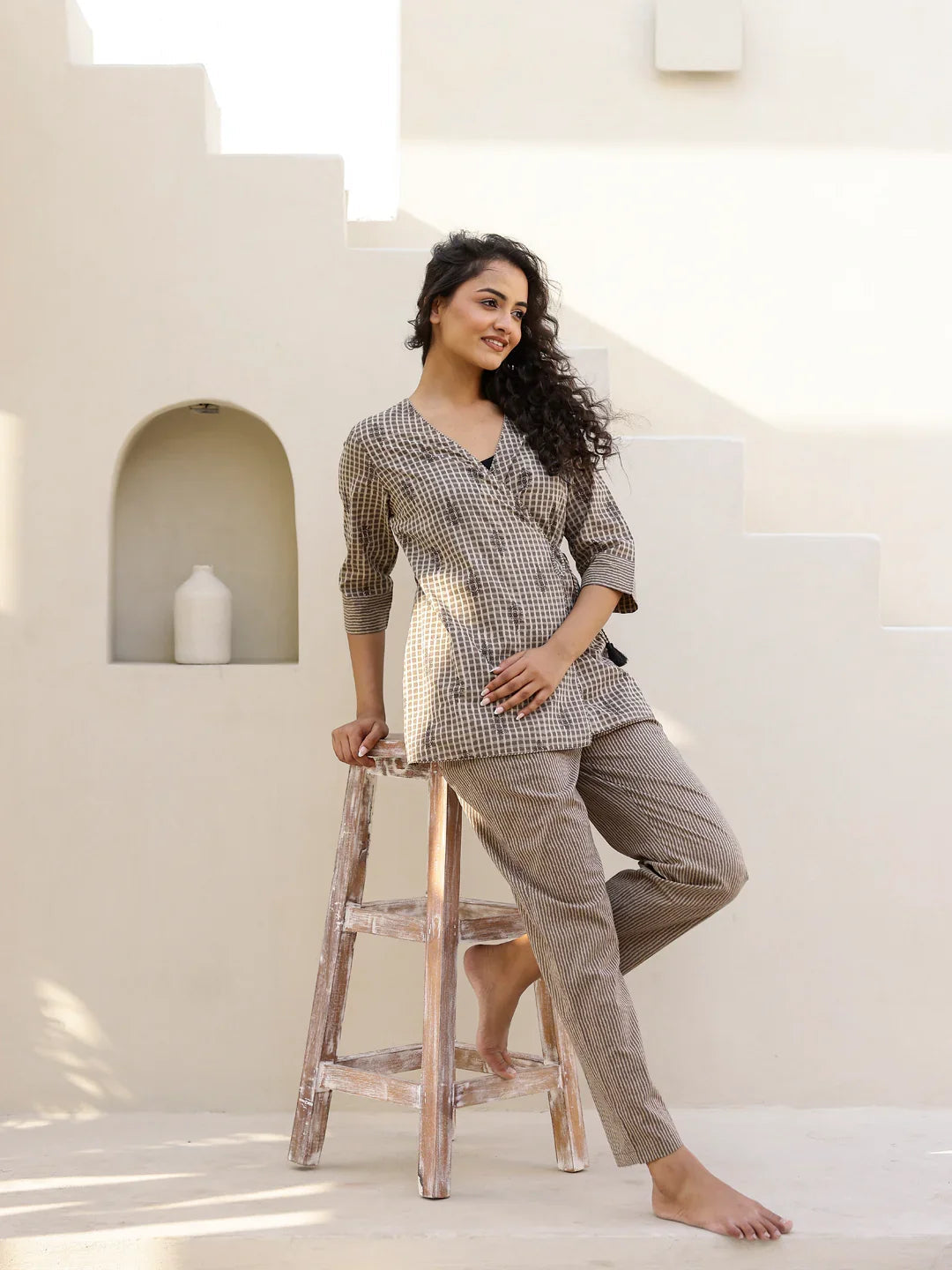 Printed Pure Cotton Night suit - SanskrutiHomes 