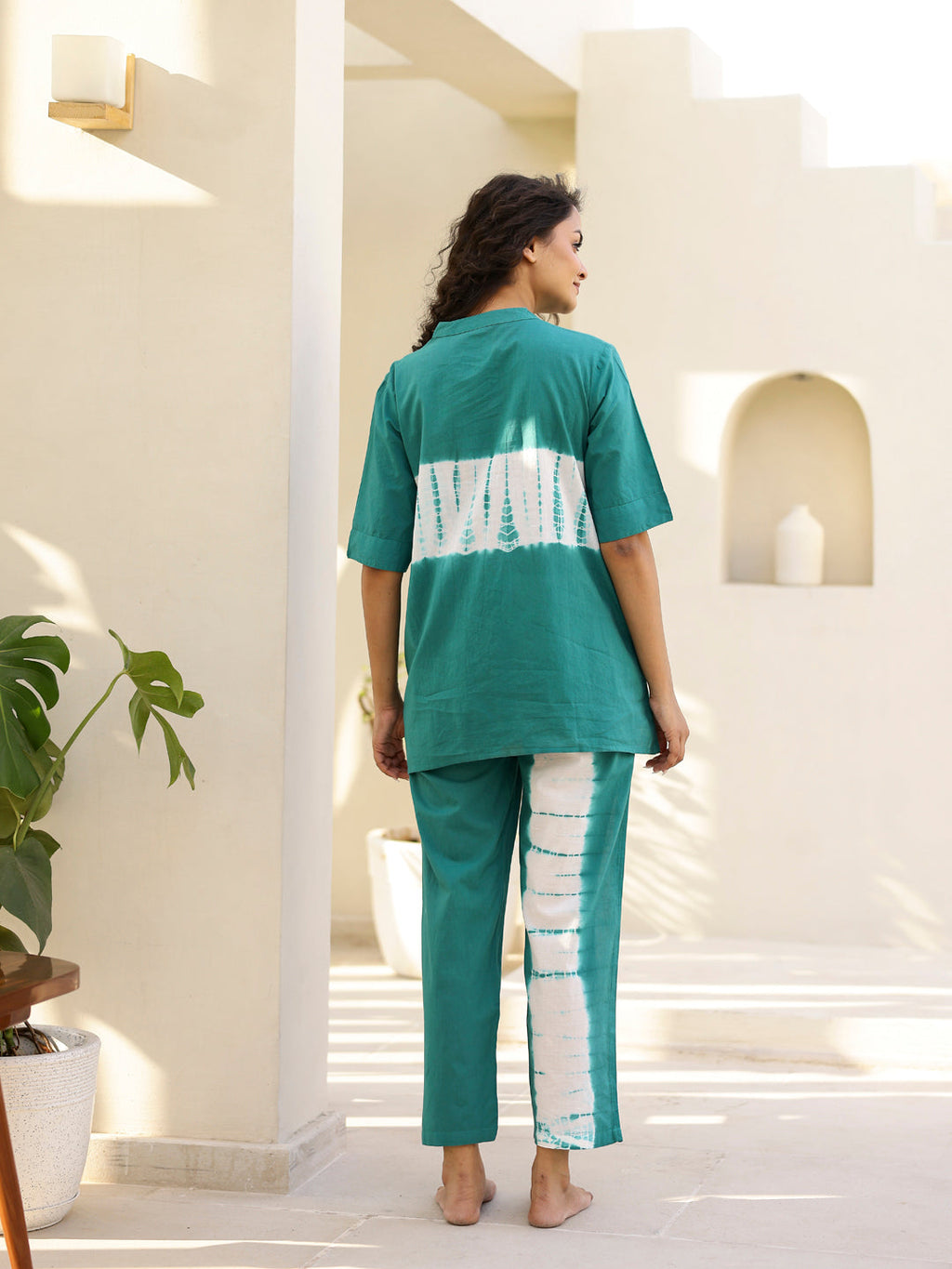 TEAL Tye & Dye Night suit - SanskrutiHomes 