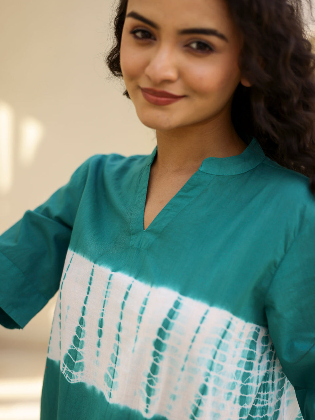 TEAL Tye & Dye Night suit - SanskrutiHomes 