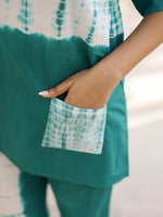 TEAL Tye & Dye Night suit - SanskrutiHomes 