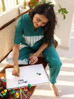 TEAL Tye & Dye Night suit - SanskrutiHomes 