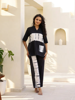 BLACK Tye & Dye Night suit - SanskrutiHomes 