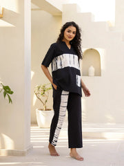BLACK Tye & Dye Night suit - SanskrutiHomes 