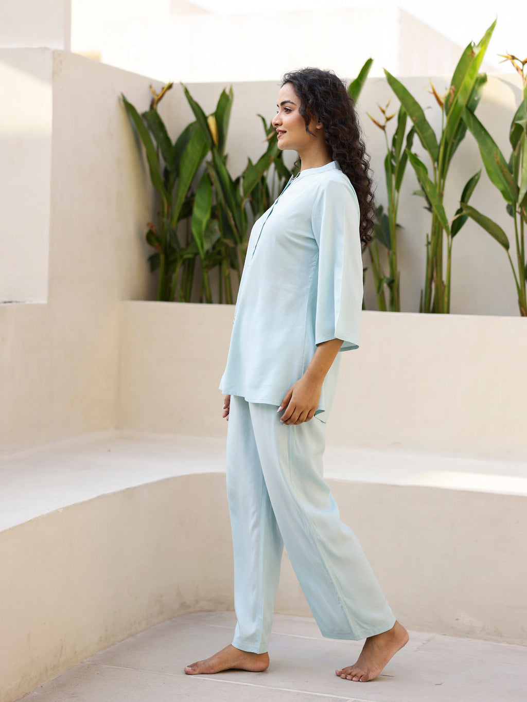 Women Cotton Night Suit with Pant - SanskrutiHomes 